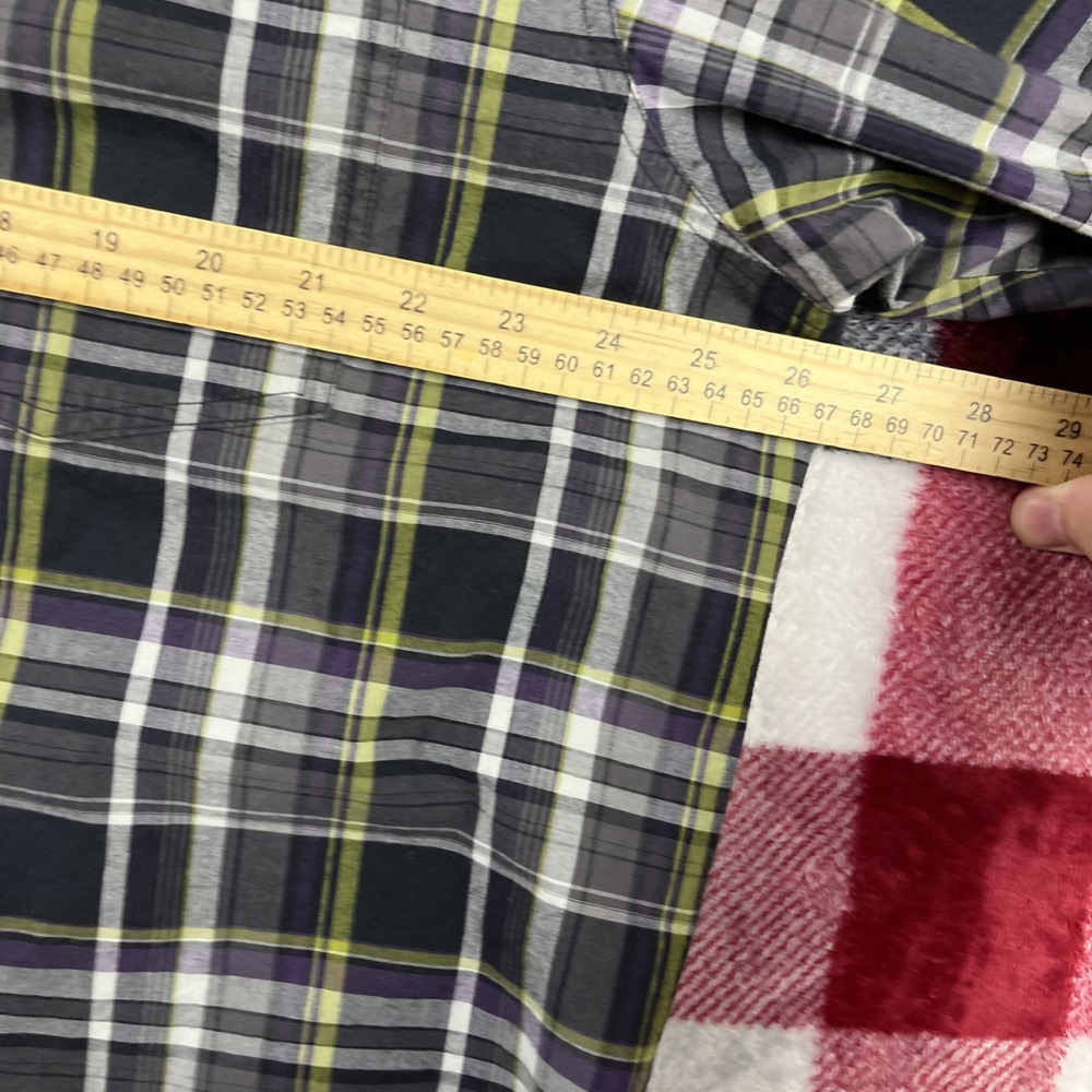 Columbia Shirt Mens XXL Red Blue Plaid Long Sleeve Button Front Pocket Cotton - Picture 6 of 10